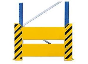 4058255037599 - Schulte Lagertechnik Rammschutzwand für Doppel-Palettenregale H 800 mm für Regaltiefe 1100 + 200 + 1100 mm gelb schwarz 4058255037599 - Schulte Lagertechnik Rammschutzwand für Doppel-Palettenregale H 800 mm für Regaltiefe 1100 + 200 + 1100 mm gelb schwarz