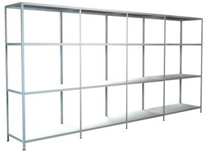 4058255070466 - Steckregal Stecksystem Grund- und 3x Anbauregale Regale Metall weiß 1800x4000x350 mm 16 Böden Gr B H T 400 cm x 180 cm x 35 cm weiß Werkstatt-Regale