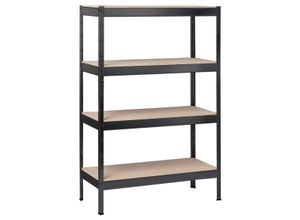 4058255083398 - Schulte Regalwelt - Schwerlastregal mit 4 Holzböden 180x100x40 cm (HxBxT) Traglast pro Ebene ca 150 Kg schwarz-Struktur Lagerregal Kellerregal 4058255083398 - Schulte Regalwelt - Schwerlastregal mit 4 Holzböden 180x100x40 cm (HxBxT) Traglast pro Ebene ca 150 Kg schwarz-Struktur Lagerregal Kellerregal
