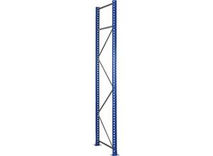 4058255104291 - Schulte Lagertechnik Palettenregal-Ständerrahmen S610-M18-U unmontiert T 1100 x H 3500 mm Stützenbreite 76 mm blau verzinkt