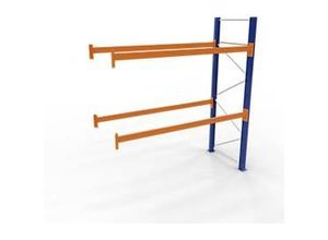 4058255107643 - Schulte Lagertechnik Palettenregal Anbauregal B 2786 x T 1100 x H 5000 mm 3 Ebenen Palettengewicht bis 500 kg Feldlast 4582 kg blau orange