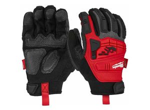 4058546298104 - Arbeitshandschuh schlagfest Gr 11 schwarz-rot - schwarz-rot - Milwaukee