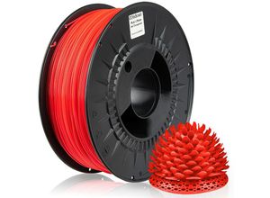 4058592511387 - - 10 x ® 3D Drucker 175mm pla Filament 1kg Spule Rolle Premium Rot Transparent - Rot Transparent