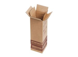 4058592805677 - Kk Verpackungen - 500 x Flaschenversandkarton Flaschenkarton für 1 Flasche 105x105x360 mm ptz geprüft - Braun