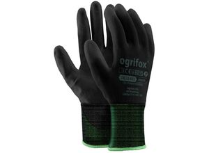 4058592817335 - Ogrifox - 24 Paar Arbeitshandschuhe Polyester Polyethan Beschichtet Montage Schutzhandschuh schwarz Größe 7 - Schwarz