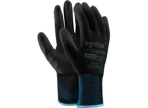 4058592817458 - Ogrifox - 24 Paar Arbeitshandschuhe Polyester Polyethan Beschichtet Montage Schutzhandschuh schwarz Größe 9 - Schwarz