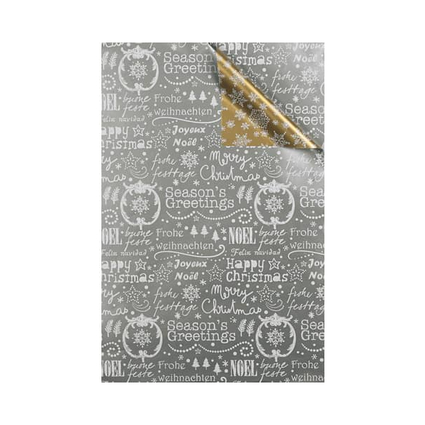 4058653701610 - Geschenkpapier 7A5603 Weihnachten 30cm x 250m silber gold weiß 4058653701610 250 Meter