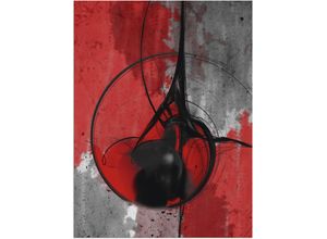 4058661012357 - Wandbild ARTLAND Abstrakt in rot und schwarz Bilder Gr B H 60 cm x 80 cm Alu-Dibond-Druck Gegenstandslos Hochformat 1 St rot Bild Metallbild Metallbilder Bilder als Alubild Leinwandbild Wandaufkleber oder Poster in versch Größen