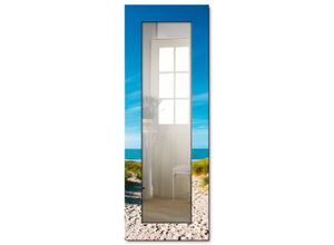 4058661074119 - Dekospiegel ARTLAND Strand mit Sanddünen und Weg zur See Spiegel Gr B H T 504 cm x 1404 cm x 16 cm beige (naturfarben) Dekospiegel Spiegel gerahmter Ganzkörperspiegel Wanspiegel mit Motivrahmen modern