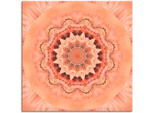 4058661140906 - Wandbild ARTLAND Mandala Barmherzigkeit Bilder Gr B H 100 cm x 100 cm Leinwandbild Muster quadratisch 1 St pink Bild Poster Bilder als Alubild Leinwandbild Wandaufkleber oder in versch Größen