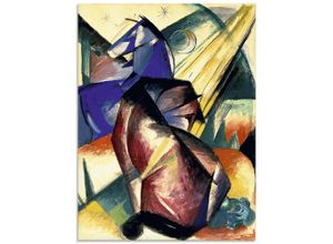 4058661190826 - Glasbild ARTLAND Zwei Pferde rot und blau 1912 Bilder Gr B H 45 cm x 60 cm Glasbild Haustiere Hochformat 1 St bunt Bild Glasbild Glasbilder Bilder in verschiedenen Größen