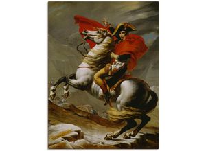 4058661223319 - Wandbild ARTLAND Napoleon bei der Überquerung Alpen Bilder Gr B H 60 cm x 80 cm Leinwandbild Menschen 1 St braun Bild Metallbild Metallbilder Bilder als Alubild Leinwandbild Wandaufkleber oder Poster in versch Größen