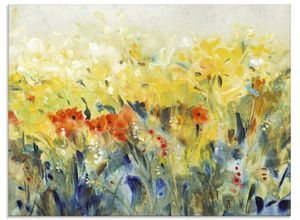4058661318411 - Glasbild ARTLAND Schwingende Blumen II Bilder Gr B H 60 cm x 45 cm Glasbild Blumenwiese Querformat 1 St gelb Bild Glasbild Glasbilder Bilder in verschiedenen Größen