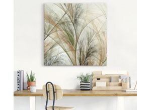 4058661328588 - Wandbild ARTLAND Fraktales Gras IV Bilder Gr B H 70 cm x 70 cm Leinwandbild Gräser quadratisch 1 St beige (naturfarben) Bild Metallbild Metallbilder Bilder als Alubild Leinwandbild Wandaufkleber oder Poster in versch Größen