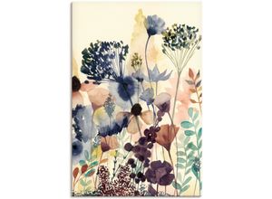 4058661374073 - Wandbild ARTLAND Sonnengetrocknete Blüten II Bilder Gr B H 80 cm x 120 cm Leinwandbild Blumenwiese Hochformat 1 St bunt Bild Metallbild Metallbilder Bilder als Alubild Leinwandbild Wandaufkleber oder Poster in versch Größen