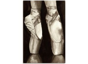 4058661379641 - Wandbild ARTLAND Balletschuhe II Bilder Gr B H 80 cm x 120 cm Leinwandbild Sport Hochformat 1 St schwarz Bild Poster Bilder als Alubild Leinwandbild Wandaufkleber oder in versch Größen