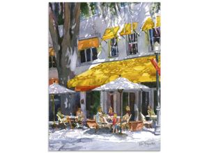 4058661381712 - Glasbild ARTLAND Aprilabend Bilder Gr B H 45 cm x 60 cm Glasbild Restaurant & Cafés Hochformat 1 St gelb Bild Glasbild Glasbilder Bilder in verschiedenen Größen