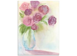 4058661390707 - Glasbild ARTLAND Leuchtener Strauß II Bilder Gr B H 60 cm x 80 cm Glasbild Blumen Hochformat 1 St rot Bild Glasbild Glasbilder Bilder in verschiedenen Größen