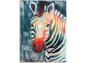 4058661395481 - Wandbild ARTLAND Prisma Zebra II Bilder Gr B H 60 cm x 80 cm Leinwandbild Wildtiere Hochformat 1 St grau Bild Poster Bilder als Alubild Leinwandbild Wandaufkleber oder in versch Größen