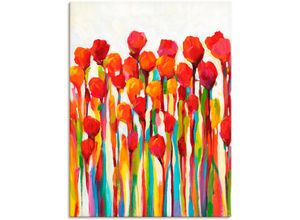 4058661399724 - Wandbild ARTLAND Strotzen mit Farben I Bilder Gr B H 60 cm x 80 cm Leinwandbild Blumenwiese Hochformat 1 St rot Bild Poster Bilder als Alubild Leinwandbild Wandaufkleber oder in versch Größen