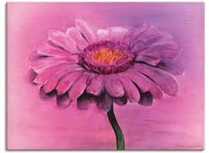 4058661446657 - Wandbild ARTLAND Gerbera Bilder Gr B H 120 cm x 90 cm Leinwandbild Blumen 1 St pink Bild Kunstdruck Poster Bilder als Alubild Leinwandbild Wandaufkleber oder in versch Größen