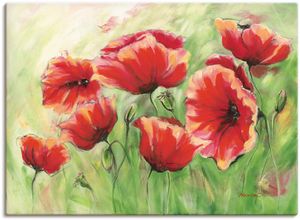 4058661475268 - Wandbild ARTLAND Rote Mohnblumen II Bilder Gr B H 130 cm x 90 cm Leinwandbild Blumen 1 St rot Bild Poster Bilder als Alubild Leinwandbild Wandaufkleber oder in versch Größen