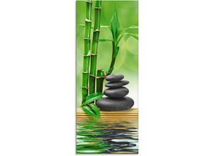 4058661606884 - Glasbild ARTLAND Spa Konzept Zen Basaltsteine Bilder Gr B H 50 cm x 125 cm Glasbild Zen 1 St grün Glasbilder in verschiedenen Größen