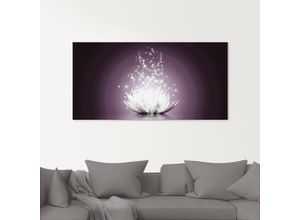 4058661632456 - Glasbild ARTLAND Magie der Lotus-Blume Bilder Gr B H 80 cm x 60 cm Glasbild Blumen 1 St lila Glasbilder in verschiedenen Größen