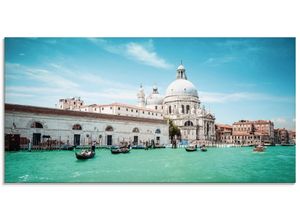 4058661730916 - Glasbild ARTLAND Venedig Santa Maria della Salute I Bilder Gr B H 100 cm x 50 cm Glasbild Italien Querformat 1 St blau Bild Glasbild Glasbilder Bilder in verschiedenen Größen