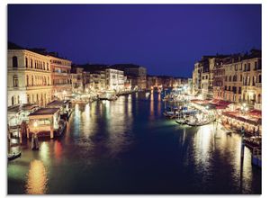 4058661731395 - Glasbild ARTLAND Venedig bei Nacht Bilder Gr B H 60 cm x 45 cm Glasbild Italien Querformat 1 St blau Bild Glasbild Glasbilder Bilder in verschiedenen Größen