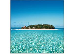 4058661790606 - Glasbild ARTLAND Verblüffende Fiji Insel und klares Meer Bilder Gr B H 20 cm x 20 cm Gewässer 1 St blau Glasbilder Bilder in verschiedenen Größen