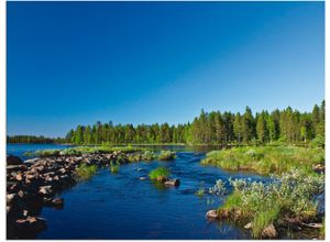 4058661877017 - Wandbild ARTLAND Am Fluss in Finnland Bilder Gr B H 60 cm x 45 cm Alu-Dibond-Druck Gewässer 1 St blau Bild Kunstdruck Kunstdrucke Bilder als Alubild Leinwandbild Wandaufkleber oder Poster in versch Größen