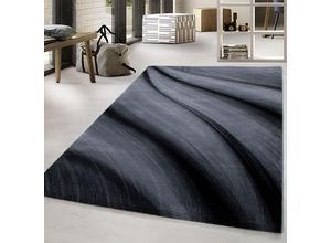 4058819074664 - Teppich AYYILDIZ TEPPICHE Miami 6630 Teppiche Gr B L 200 cm x 290 cm 12 mm 1 St grau (grau schwarz) Esszimmerteppiche Kurzflor Wohnzimmer