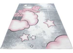 4058819075890 - Kinderteppich AYYILDIZ TEPPICHE Kids 580 Teppiche Gr B L 160 cm x 230 cm 12 mm 1 St pink (pink grau) Kinder Kinderzimmerteppiche Teddybär Sterne Design Kurzflor 4058819075890 - Kinderteppich AYYILDIZ TEPPICHE Kids 580 Teppiche Gr B L 160 cm x 230 cm 12 mm 1 St pink (pink grau) Kinder Kinderzimmerteppiche Teddybär Sterne Design Kurzflor