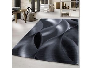 4058819076989 - Teppich AYYILDIZ TEPPICHE Plus 8008 Teppiche Gr B L 160 cm x 230 cm 6 mm 1 St grau (grau schwarz) Esszimmerteppiche Wohnzimmer