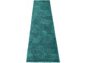 4058819086933 - Läufer BRUNO BANANI Shaggy Soft Teppiche Gr B L 80 cm x 500 cm 30 mm 1 St blau (aquablau) Teppichläufer Läufer Brücke gewebt Uni-Farben besonders weich