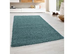 4058819086964 - Hochflor-Teppich BRUNO BANANI Shaggy Soft Teppiche Gr B L 200 cm x 290 cm 30 mm 1 St blau (aquablau) Esszimmerteppiche gewebt Uni Farben besonders weich und kuschelig