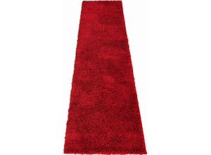 4058819087022 - Läufer BRUNO BANANI Shaggy Soft Teppiche Gr B L 80 cm x 500 cm 30 mm 1 St rot (crimson) Teppichläufer Läufer Brücke gewebt Uni-Farben besonders weich