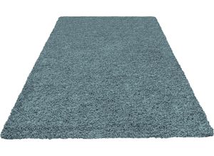 4058819087534 - Hochflor-Teppich HOME AFFAIRE Viva Teppiche Gr B L 160 cm x 230 cm 45 mm 1 St blau (aquamarin) Esszimmerteppiche Uni Farben einfarbig besonders weich und kuschelig