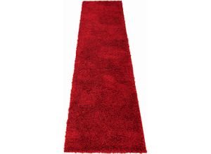 4058819087831 - Läufer HOME AFFAIRE Shaggy 30 Teppiche Gr B L 80 cm x 500 cm 30 mm 1 St rot (weinrot) Teppichläufer Teppich-Läufer Brücke Uni-Farben besonders weich und kuschelig