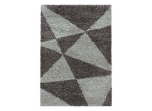 4058819099575 - Hochflor-Teppich AYYILDIZ TEPPICHE TANGO 3101 Teppiche Gr B L 280 cm x 370 cm 50 mm 1 St grau (taupe) Esszimmerteppiche Wohnzimmer