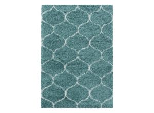 4058819099933 - Hochflor-Teppich AYYILDIZ TEPPICHE SALSA 3201 Teppiche Gr B L 280 cm x 370 cm 50 mm 1 St blau Orientalische Muster Wohnzimmer