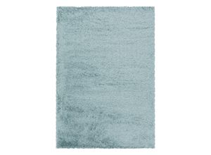 4058819102145 - Hochflor-Teppich AYYILDIZ TEPPICHE FLUFFY 3500 Teppiche Gr B L 160 cm x 230 cm 50 mm 1 St blau Esszimmerteppiche Langflor Shaggy uni robust auch in rund erhältlich Wohnzimmer