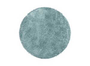 4058819102206 - Hochflor-Teppich AYYILDIZ TEPPICHE FLUFFY 3500 Teppiche Gr Ø 200 cm 50 mm 1 St blau Esszimmerteppiche