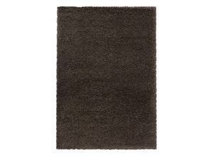 4058819102251 - Hochflor-Teppich AYYILDIZ TEPPICHE FLUFFY 3500 Teppiche Gr B L 140 cm x 200 cm 50 mm 1 St braun Esszimmerteppiche Langflor Shaggy uni robust auch in rund erhältlich Wohnzimmer