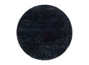 4058819118405 - Hochflor-Teppich AYYILDIZ TEPPICHE BRILLIANT 4200 Teppiche Gr Ø 200 cm 50 mm 1 St schwarz Esszimmerteppiche Wohnzimmer