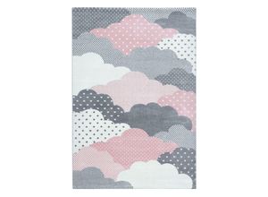 4058819135303 - Kinderteppich AYYILDIZ TEPPICHE Bambi 820 Teppiche Gr B L 140 cm x 200 cm 11 mm 1 St pink Kinder Kinderzimmerteppiche Wolken Motiv Kurzflor