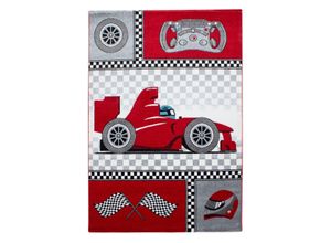 4058819136843 - Kinderteppich AYYILDIZ TEPPICHE Kids 460 Teppiche Gr B L 200 cm x 290 cm 12 mm 1 St rot Kinder Kinderzimmerteppiche Kurzflor Motiv Rennwagen