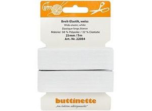 4058896053958 - Gummiband Breit-Elastik weiß Breite 25 mm Länge 5 m