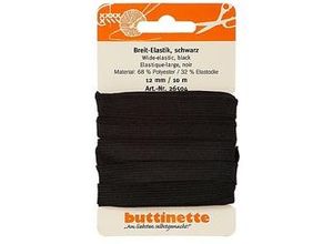 4058896060864 - Gummiband Breit-Elastik schwarz Breite 12 mm Länge 10 m